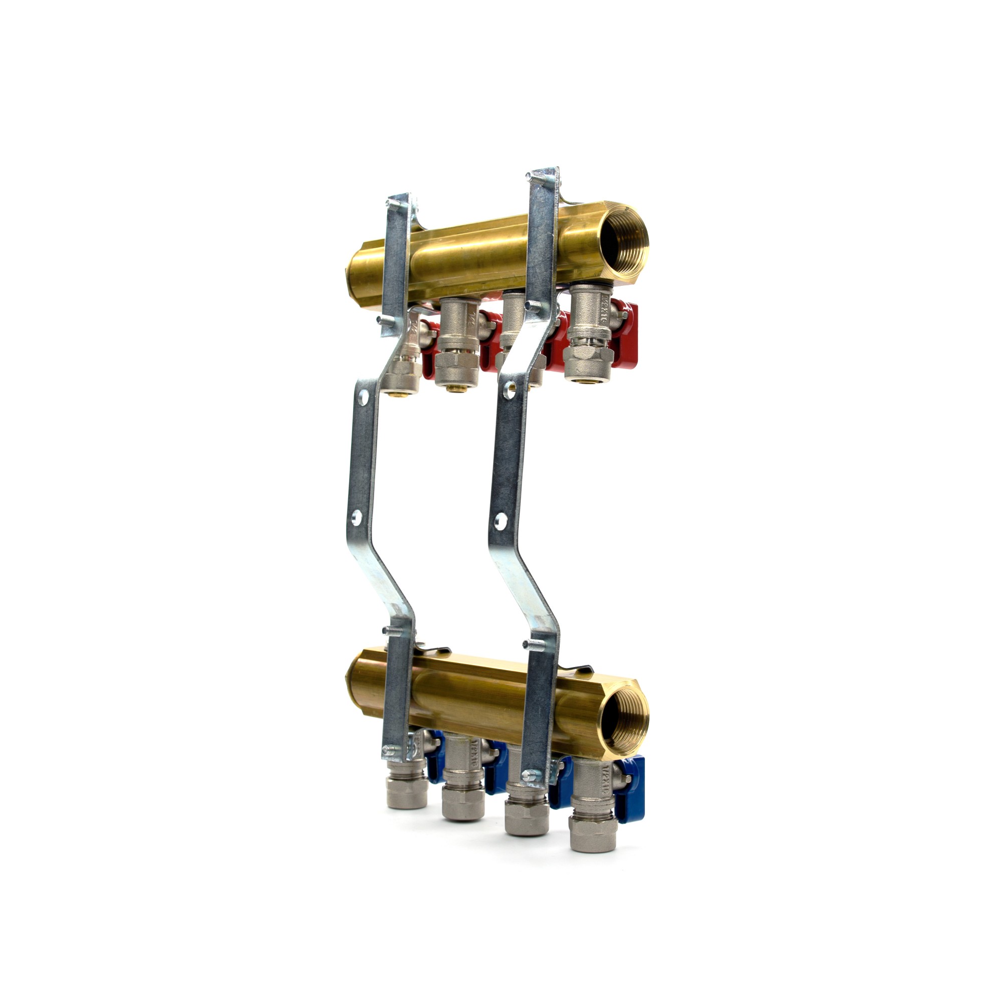 Brass manifold for radiant heating type Z